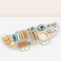 „TOOKY TOY“ medinė manipuliacinė lenta – krokodilas