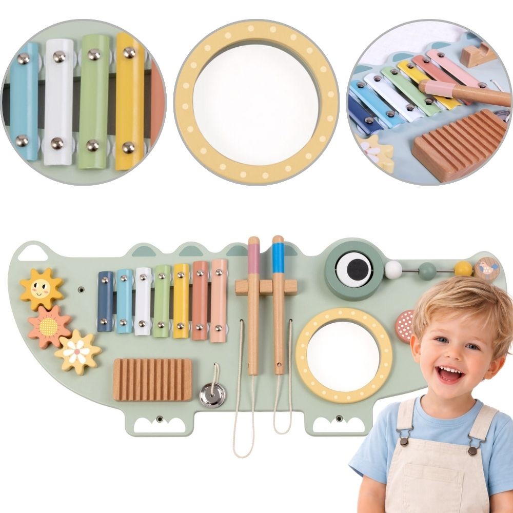 „TOOKY TOY“ medinė manipuliacinė lenta – krokodilas „TOOKY TOY“ medinė manipuliacinė lenta – krokodilas
