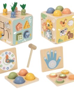 „TOOKY TOY“ medinis pavasario edukacinis kubas 5-in-1.