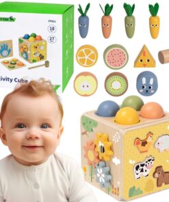 „TOOKY TOY“ medinis pavasario edukacinis kubas 5-in-1.