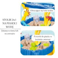 2in1 vandens ir smėlio stalas su priedais (12 dalių)