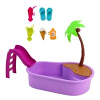 Anlily lėlė su baseinu ir čiuožykla – 30 cm