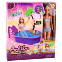 Anlily lėlė su baseinu ir čiuožykla – 30 cm