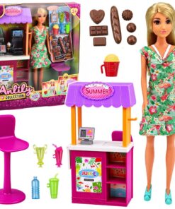 Anlily lėlė su gėrimų ir užkandžių kiosku