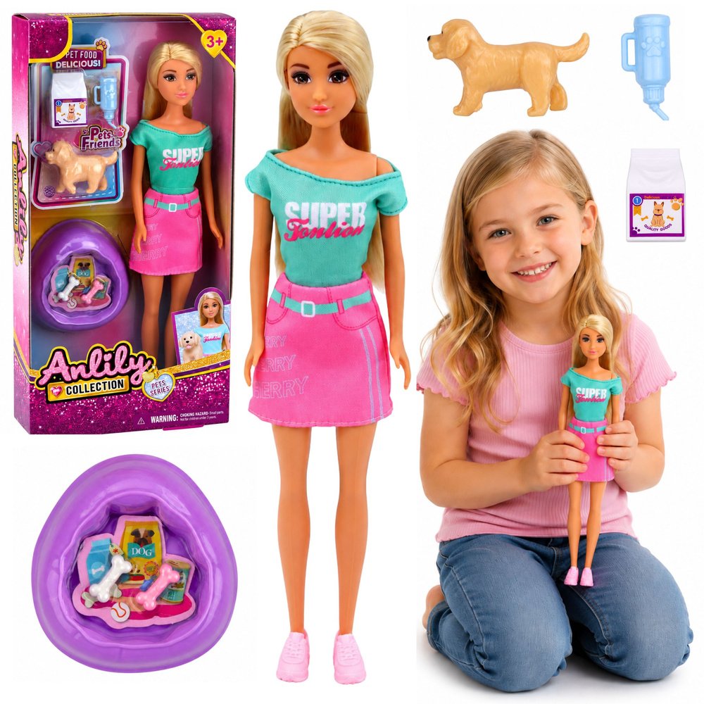 Anlily lėlė su šuniuku Anlily lėlė su šuniuku