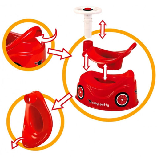 BIG New Bobby Car raudonas naktipuodis–automobilis