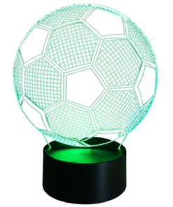 Bevielė 3D LED lempa–statuetė su pulteliu (futbolo kamuolys)