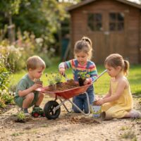 Classic World EDU metalinė sodo karutė vaikams – raudona