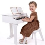 Classic World baltas elektroninis fortepionas su stovu