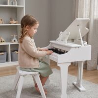 Classic World baltas elektroninis fortepionas su stovu