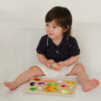 Classic World medinė Montessori daržovių dėlionė – 6 el.