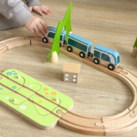 Classic World medinė Montessori traukinio trasa