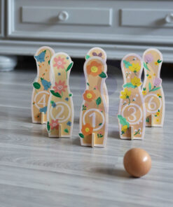 Classic World mediniai gėlių kėgliai – spalvingas boulingas mažiausiems