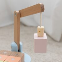 Classic World medinis konteinerinis laivas su magnetiniais blokais ir kranu