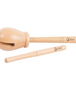 Classic World medinis ritmo instrumentas „Woodblock“ su lazdele