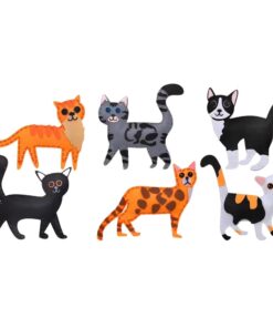 DIY Catties siuvimo rinkinys vaikams – 6 veltinio kačiukai