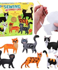DIY Catties siuvimo rinkinys vaikams – 6 veltinio kačiukai