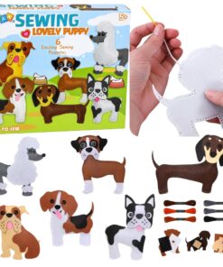 DIY Dogs siuvimo rinkinys vaikams – 6 veltinio šuniukai