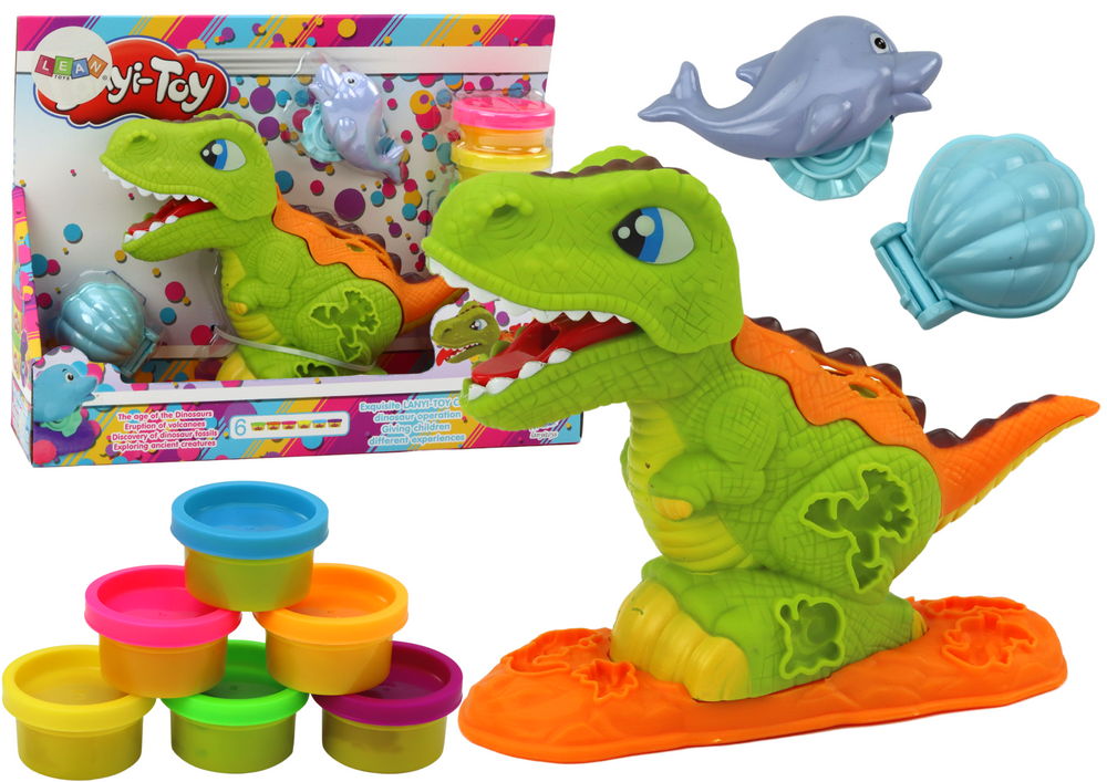 Dinozaurų plastilino rinkinys – 6 spalvos Dinozaurų plastilino rinkinys – 6 spalvos