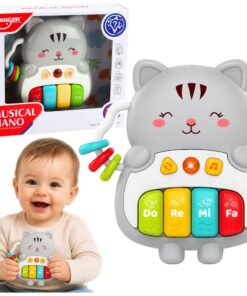 Edukacinis katinėlio pianinas su šviesomis ir garsais