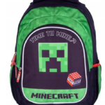 Minecraft mokyklinė kuprinė berniukui – TNT tema, 3 skyriai