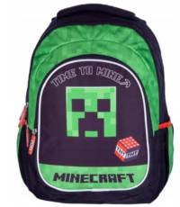 Minecraft mokyklinė kuprinė berniukui – TNT tema, 3 skyriai