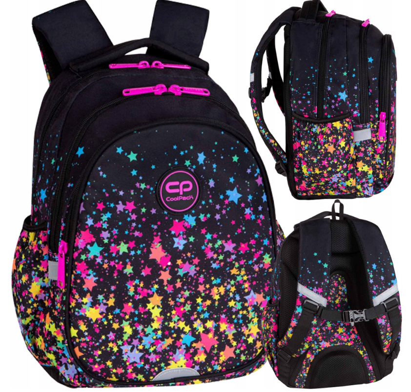 CoolPack mokyklinė kuprinė mergaitėms – Galaktikos žvaigždžių motyvas