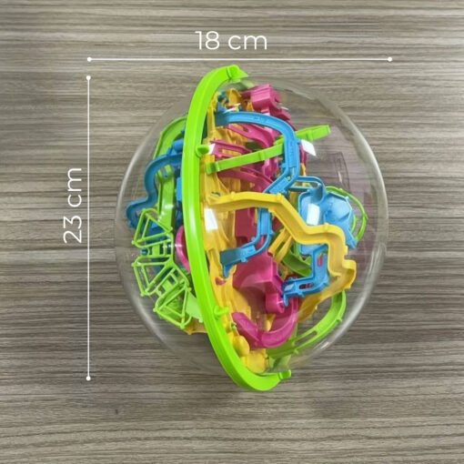 Erdvinis 3D labirinto žaislas su metaliniu rutuliuku