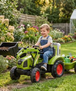 FALK CLAAS Arion 430 Eco Design pedalinis traktorius su krautuvu ir priekaba