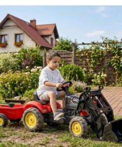 FALK Supercharger Red Eco Design pedalinis traktorius–ekskavatorius su priekaba