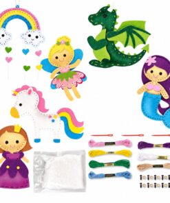 Fairy Land siuvimo rinkinys vaikams – 6 veltinio pasakų personažai