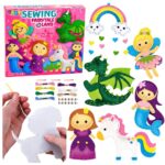 Fairy Land siuvimo rinkinys vaikams – 6 veltinio pasakų personažai