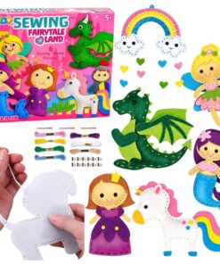 Fairy Land siuvimo rinkinys vaikams – 6 veltinio pasakų personažai