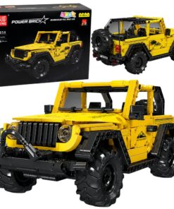 Geltonas bekelės automobilio konstruktorius iš 746 detalių