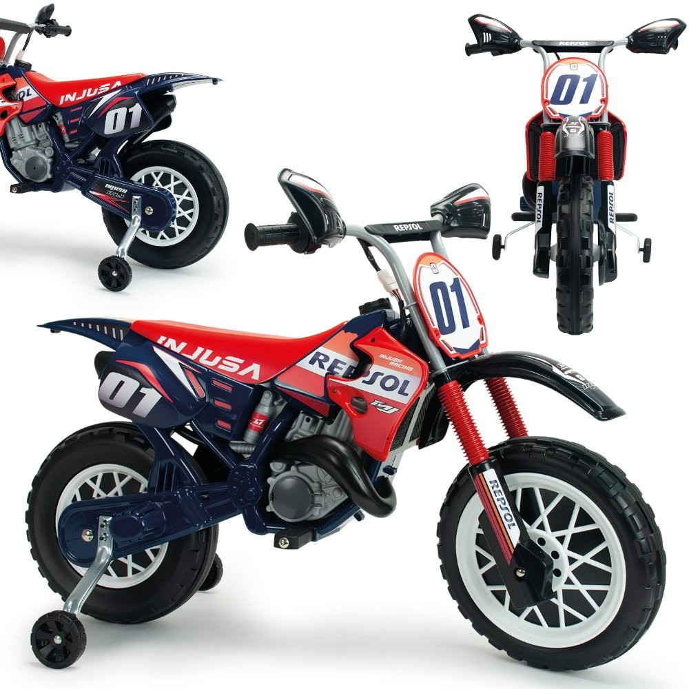 INJUSA „Repsol Moto Cross“ – 6V elektrinis motociklas vaikams
