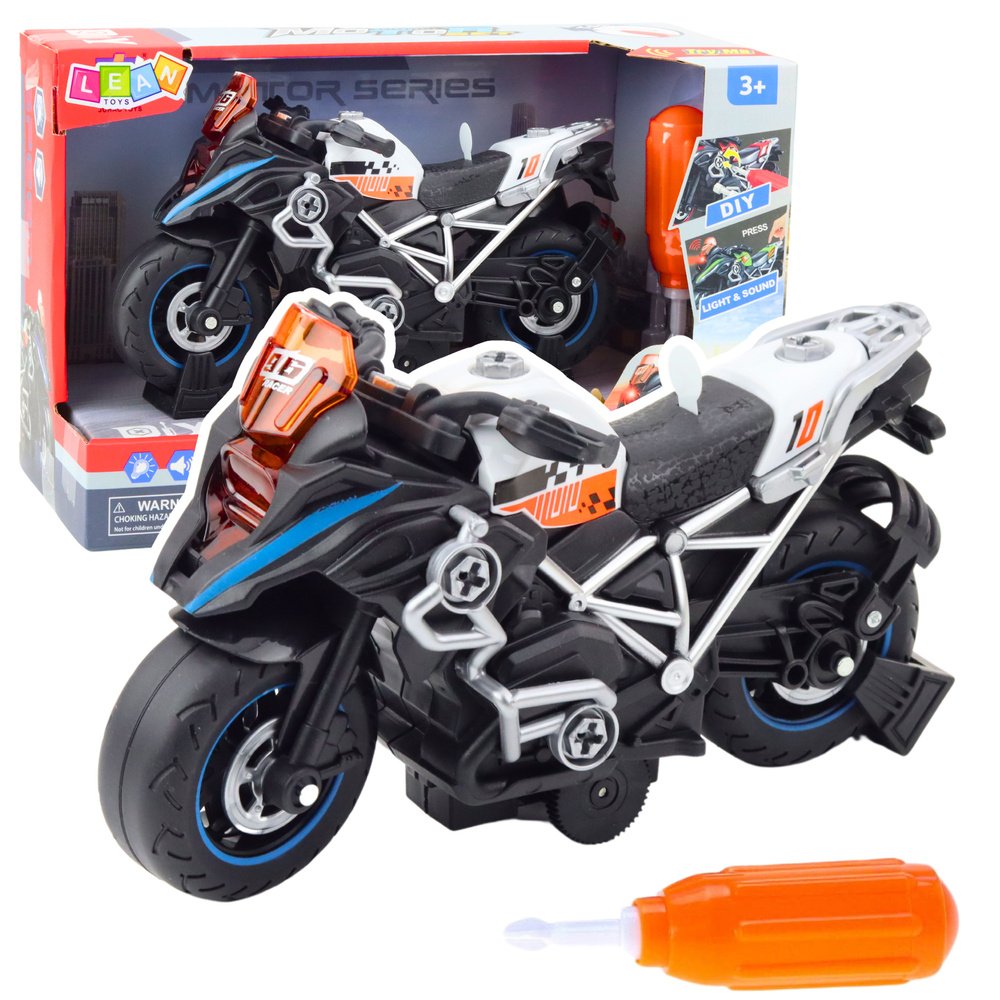Juodas lenktyninis sukamasis motociklas vaikams Juodas lenktyninis sukamasis motociklas vaikams