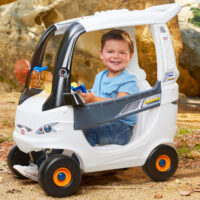 Little Tikes Cozy Coupe „Space Edition“ – kosminis paspirtukas–mašinėlė su tėvų rankena
