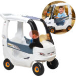 Little Tikes Cozy Coupe „Space Edition“ – kosminis paspirtukas–mašinėlė su tėvų rankena