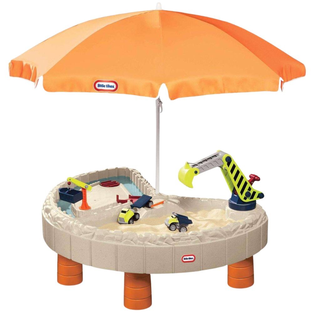 Little Tikes statybų tematikos smėlio ir vandens stalas su koparka