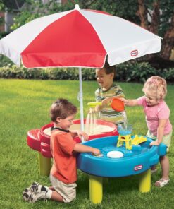 Little Tikes vandens ir smėlio stalas su priedais ir skėčiu