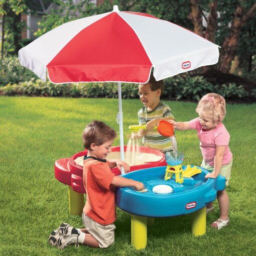 Little Tikes vandens ir smėlio stalas su priedais ir skėčiu