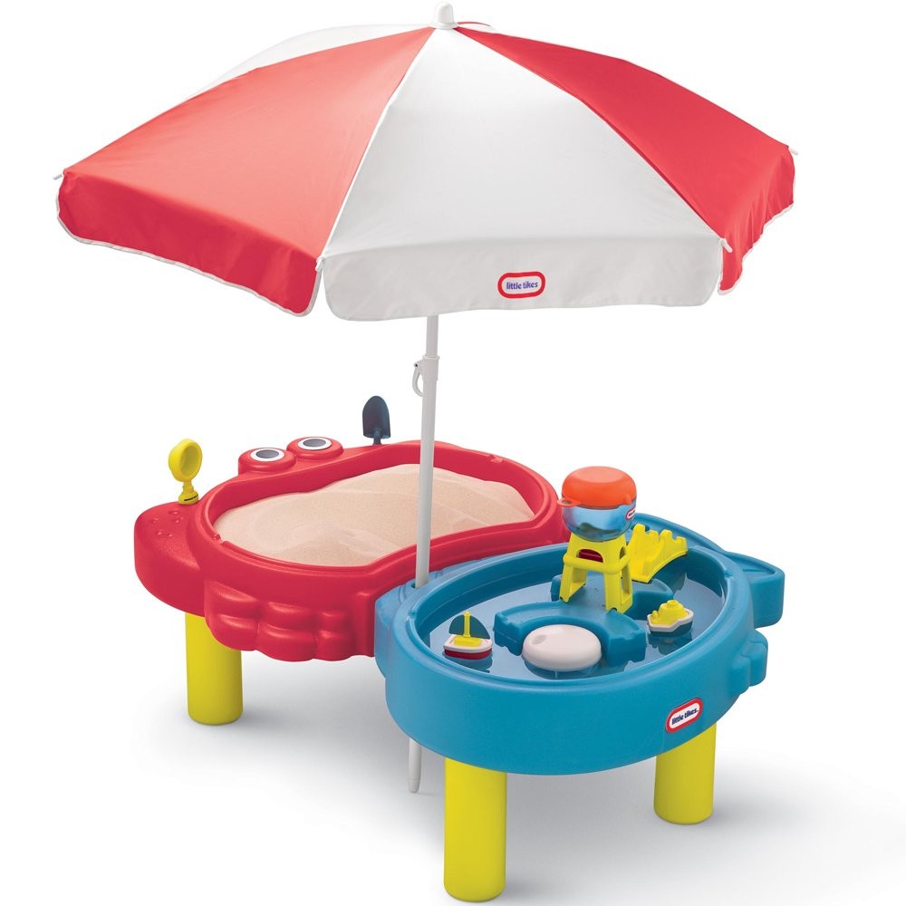 Little Tikes vandens ir smėlio stalas su priedais ir skėčiu
