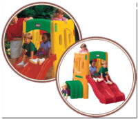 Little Tikes žaidimų centras su dviguba čiuožykla ir tuneliu