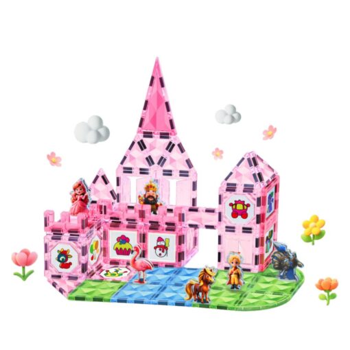 Magnetinis konstruktorius Watercolor Princess Castle – 80 el.