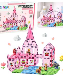 Magnetinis konstruktorius Watercolor Princess Castle – 80 el.