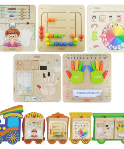 Masterkidz FLEX sieninių edukacinių lentų montavimo sistema – traukinys su 5 rėmais