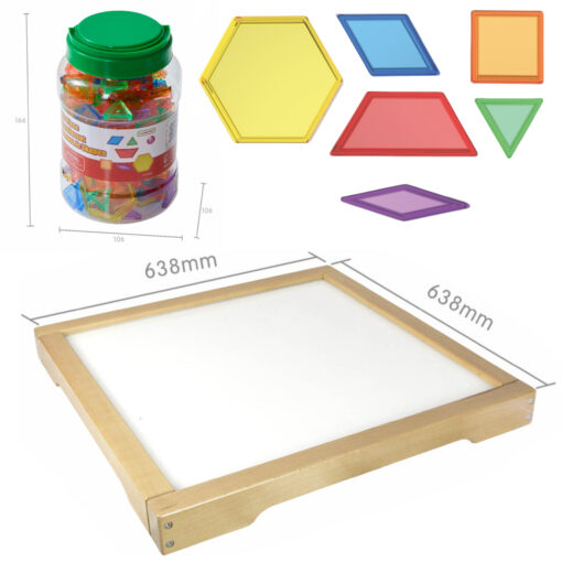 Masterkidz LED sensorinė šviesdėžė su medine dėže + 140 el. mozaika