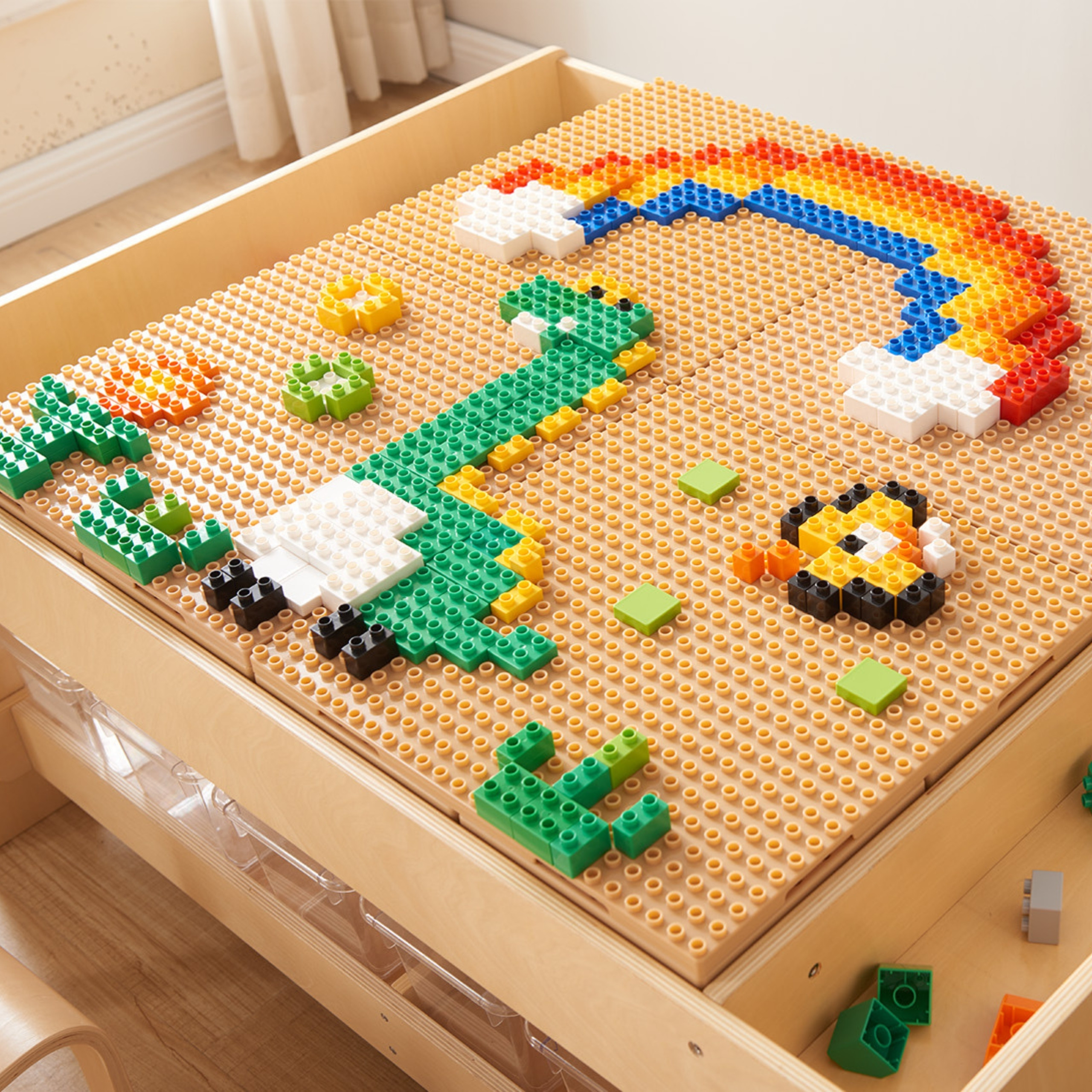 Masterkidz STEM bazinės plokštės su 135 kaladėlėmis