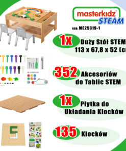 Masterkidz STEM edukacinis staliukas su priedais + 135 kaladėlės