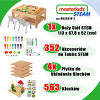 Masterkidz STEM edukacinis staliukas su priedais + 563 kaladėlės